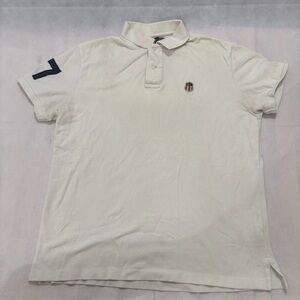 Ralph Lauren Cream Polo Shirt with Navy Accent